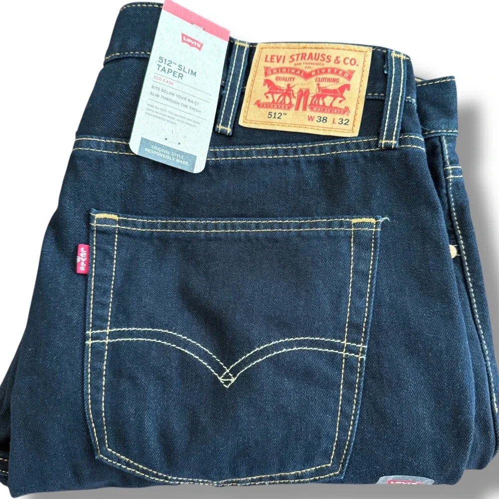 Levi Strauss 512 Slim‎ Taper Jeans Dark Wash Mens W38 L32